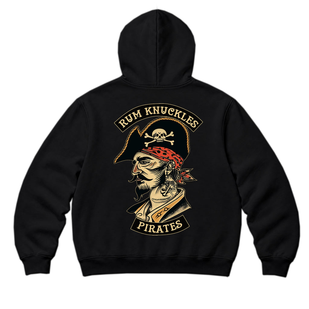 RUM KNUCKLES RK PIRATES Zip Hoodie - Black - back