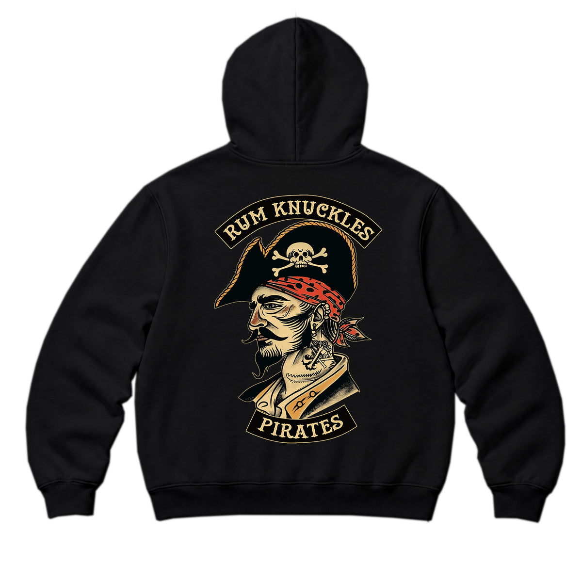 RUM KNUCKLES RK PIRATES Zip Hoodie - Black - back