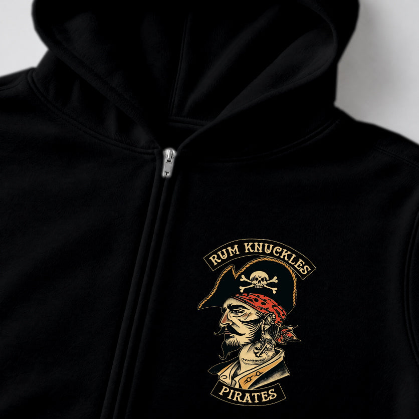 RUM KNUCKLES RK PIRATES Zip Hoodie - Black - detail