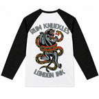 RUM KNUCKLES RK INK Baseball Tee - White/Black - back
