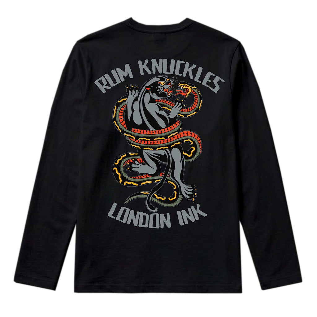 RUM KNUCKLES RK INK Long Sleeve Tee - Black - back