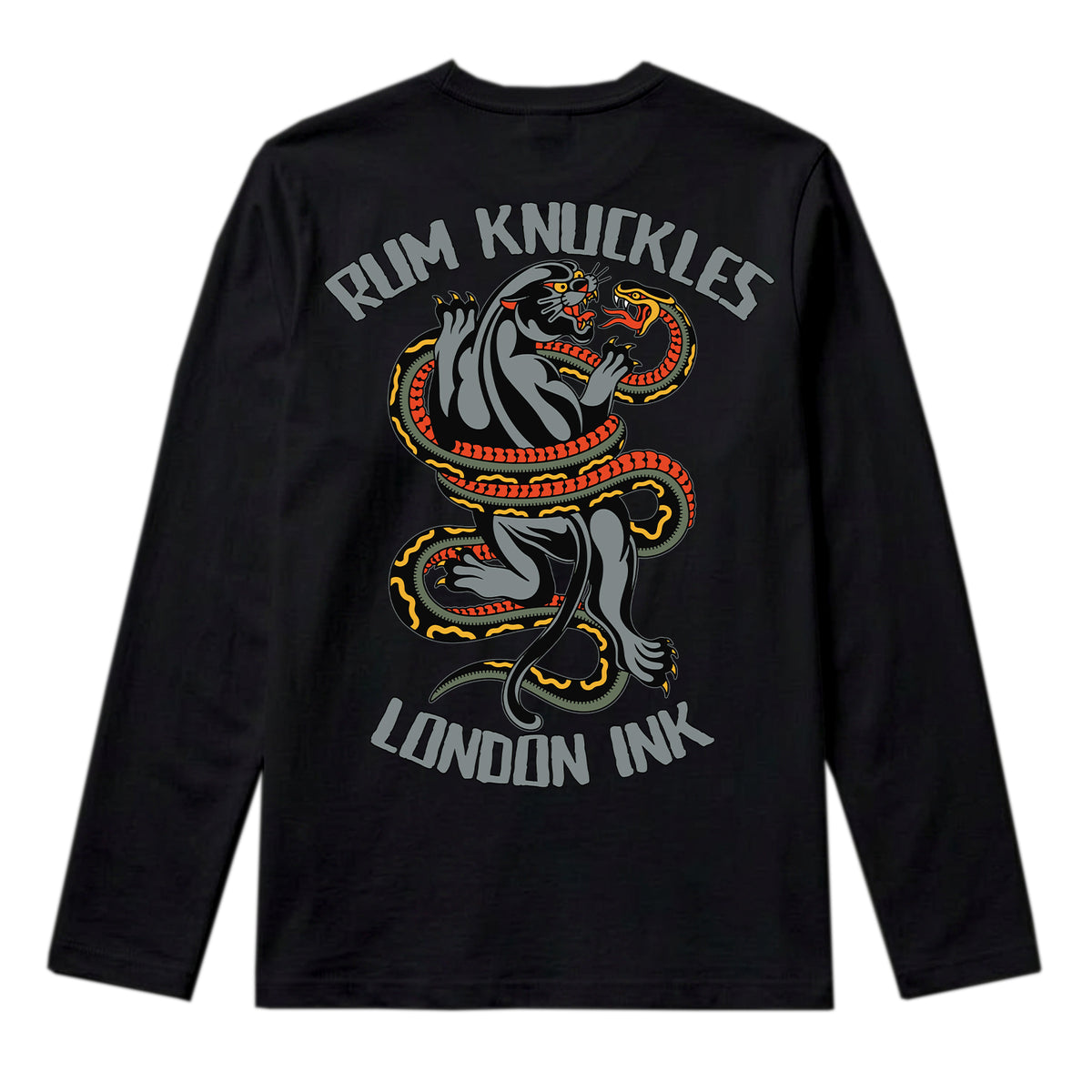 RUM KNUCKLES RK INK Long Sleeve Tee - Black - back