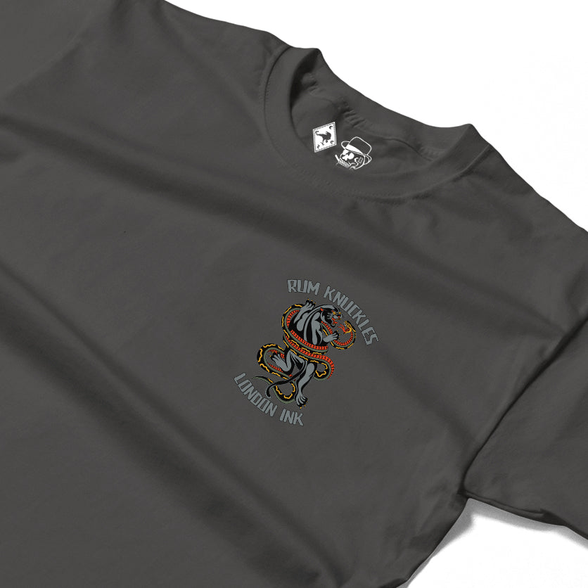 RUM KNUCKLES RK INK Long Sleeve Tee - Charcoal - detail