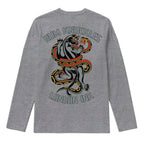 RUM KNUCKLES RK INK Long Sleeve Tee - Heather Grey - back