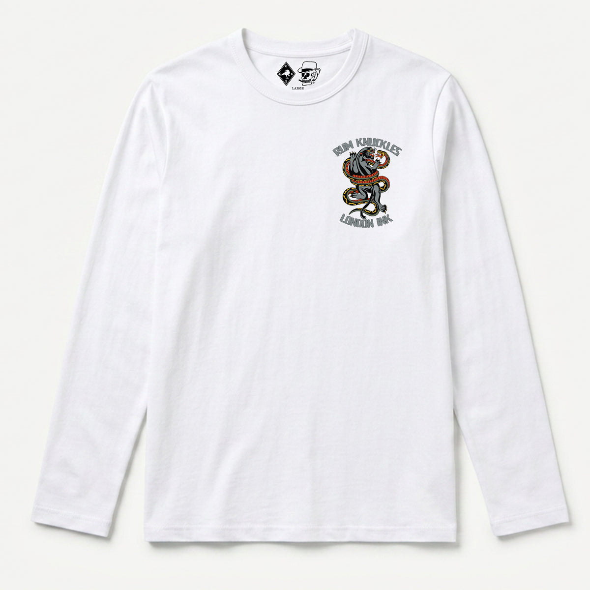 RUM KNUCKLES RK INK Long Sleeve Tee - White - front