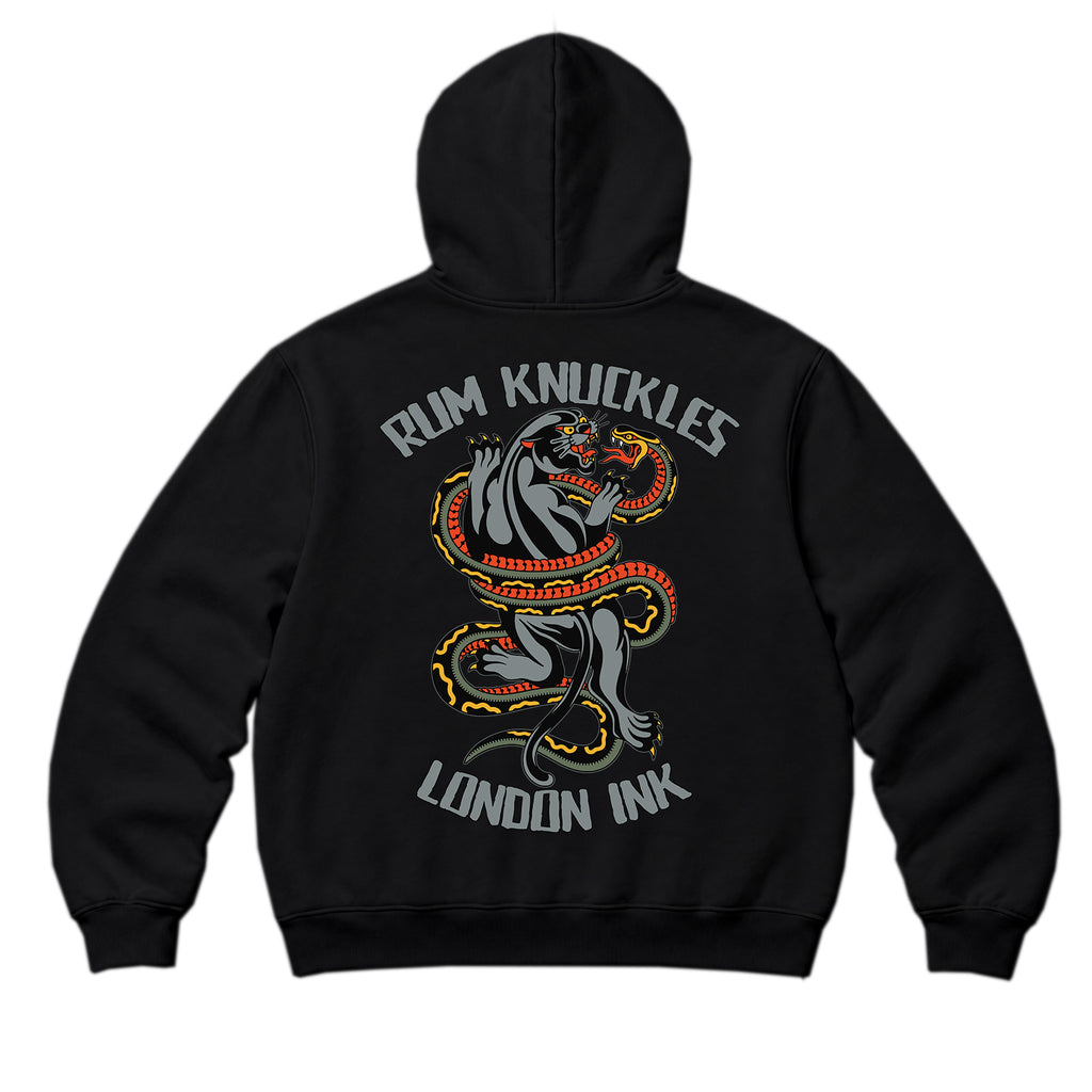 RUM KNUCKLES RK INK Zip Hoodie - Black - back