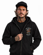 RUM KNUCKLES RK INK Zip Hoodie - Black - model front