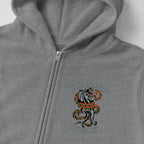 RUM KNUCKLES RK INK Zip Hoodie - Heather Grey - detail