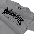 RUM KNUCKLES RK THRASH Long Sleeve Tee - Heather Grey - detail