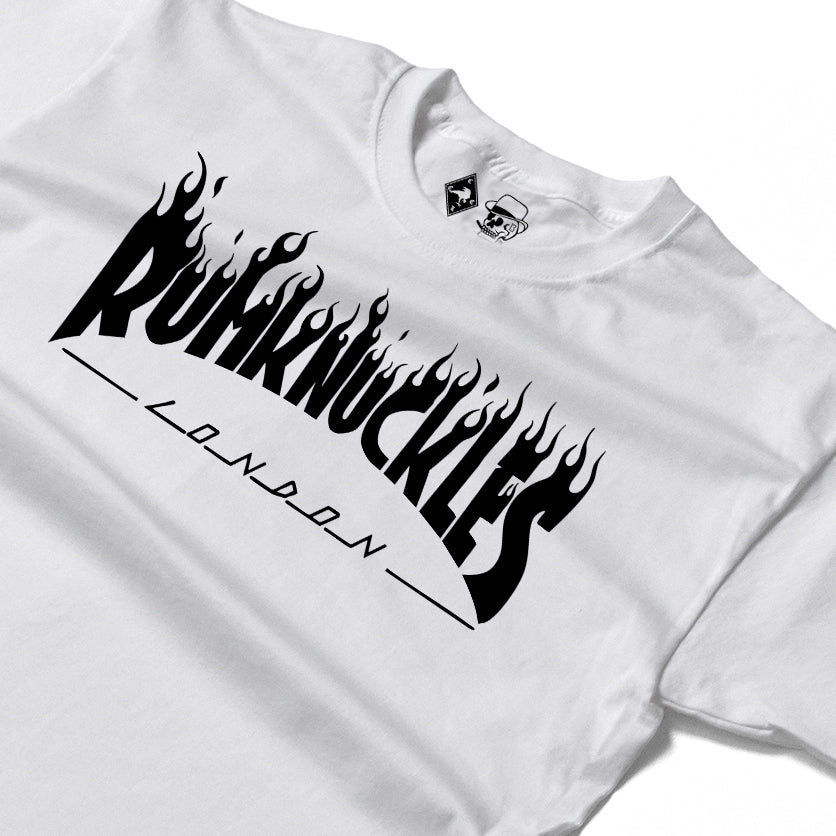 RUM KNUCKLES RK THRASH Long Sleeve Tee - White - detail