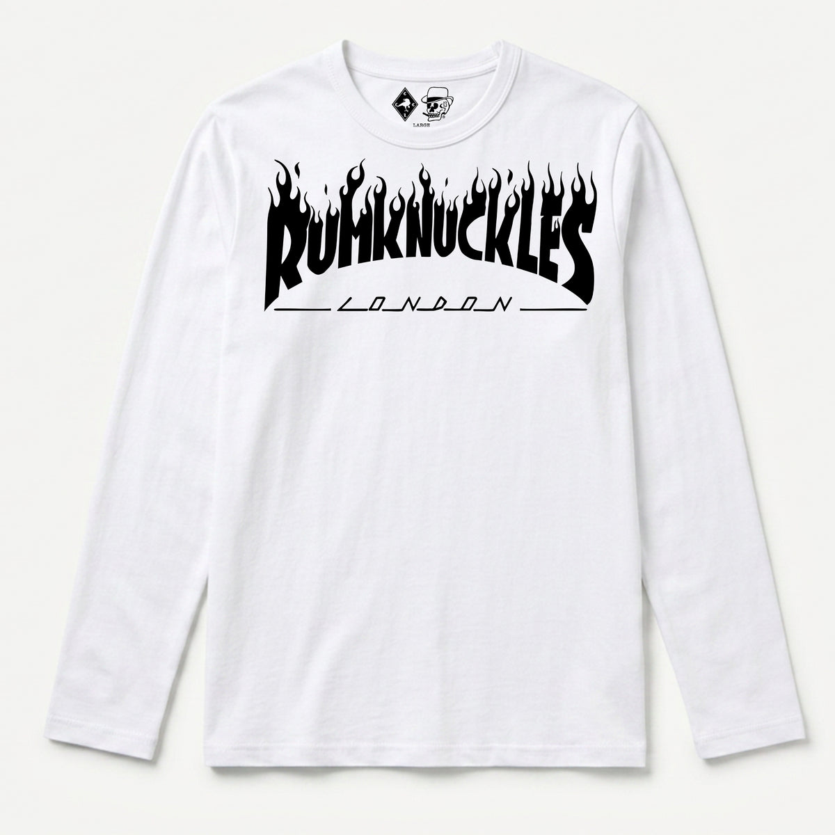 RUM KNUCKLES RK THRASH Long Sleeve Tee - White - front