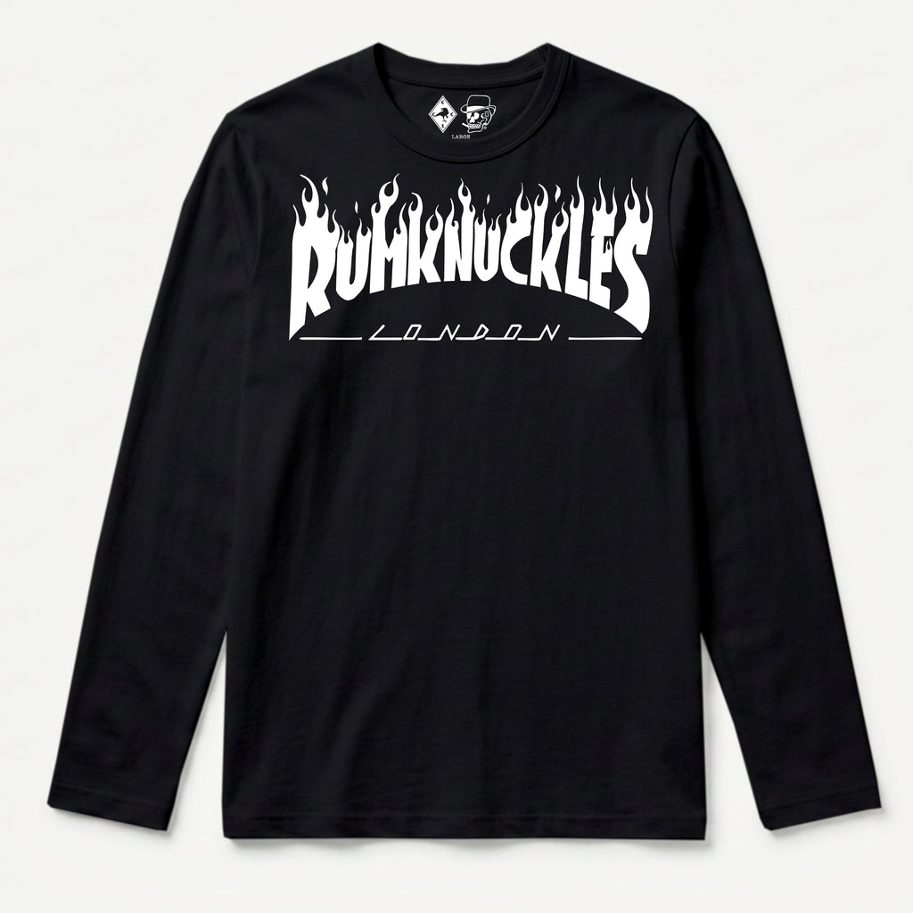 RUM KNUCKLES RK THRASH Long Sleeve Tee - Black - front