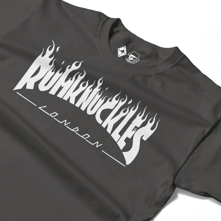 RUM KNUCKLES RK THRASH Long Sleeve Tee - Charcoal - detail