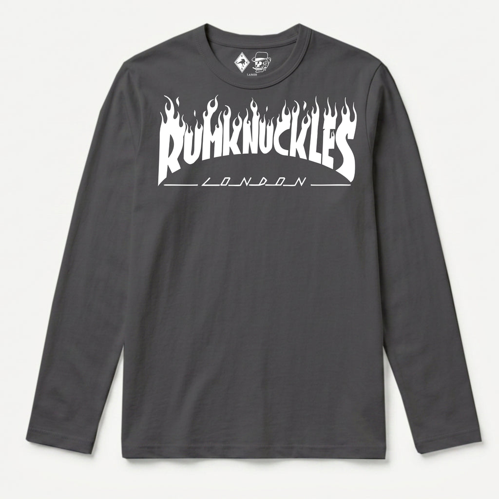 RUM KNUCKLES RK THRASH Long Sleeve Tee - Charcoal - front