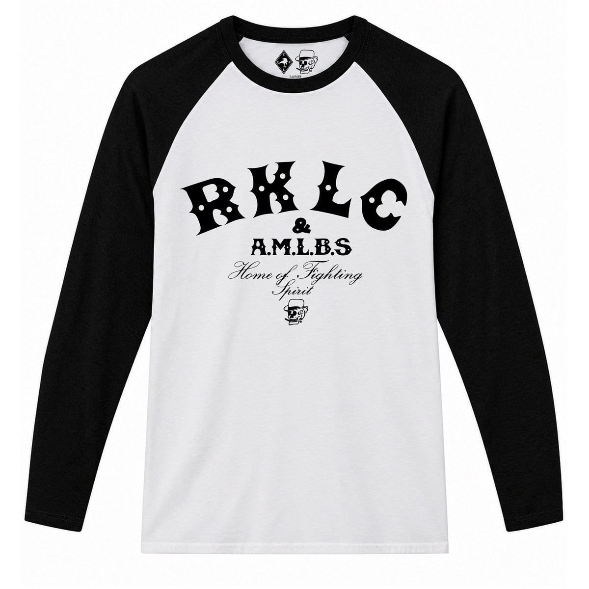 RUM KNUCKLES RKLC HOME Baseball Tee - White/Black - front