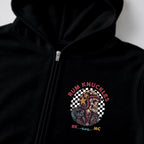 RUM KNUCKLES SKULL MOTO Zip Hoodie - Black - detail