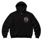RUM KNUCKLES SKULL MOTO Zip Hoodie - Black - front