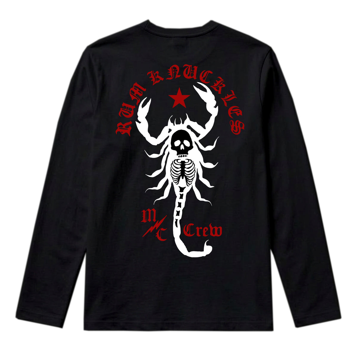 RUM KNUCKLES SCORPIO Long Sleeve Tee - Black - back