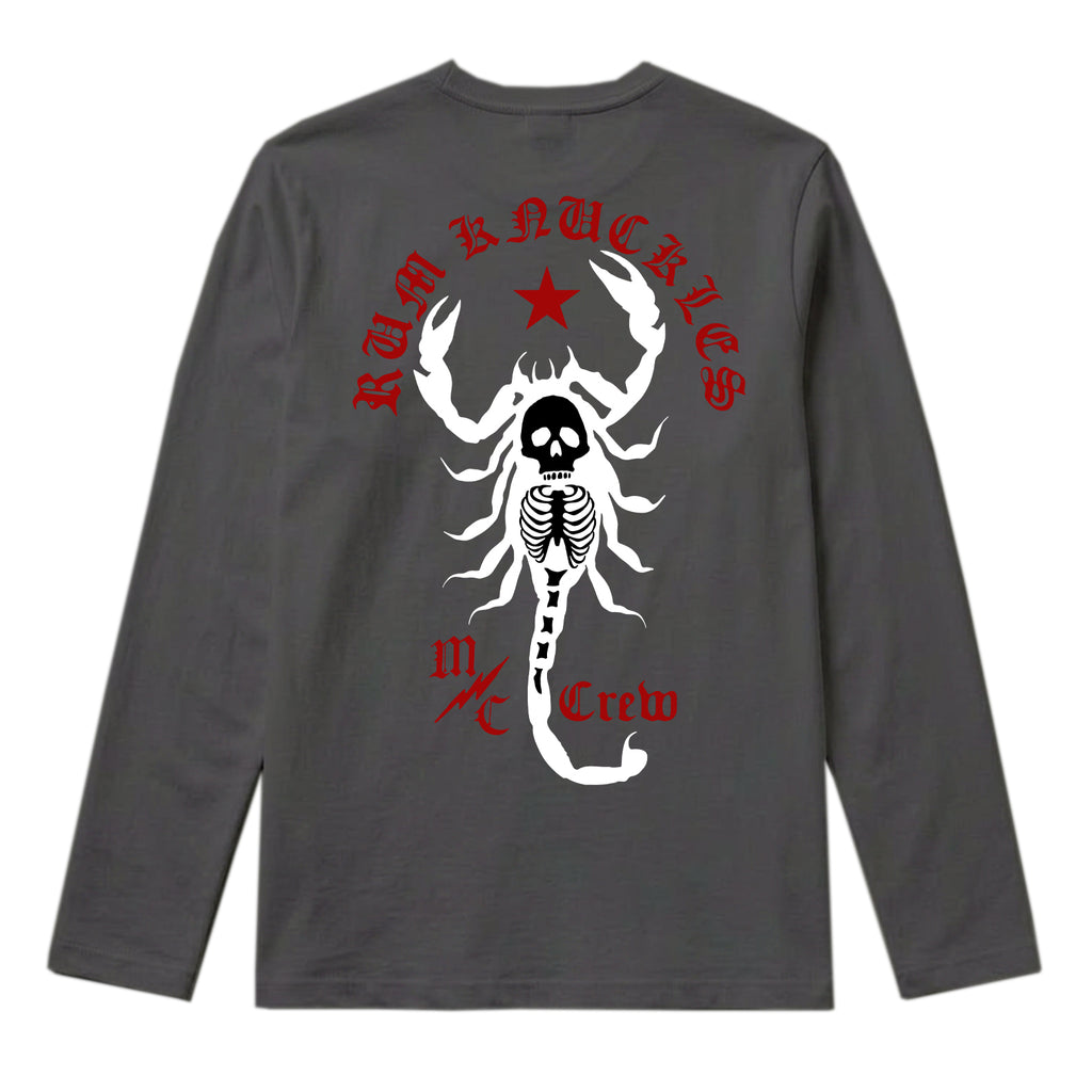 RUM KNUCKLES SCORPIO Long Sleeve Tee - Charcoal - back