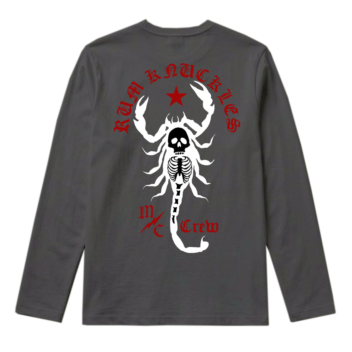 RUM KNUCKLES SCORPIO Long Sleeve Tee - Charcoal - back