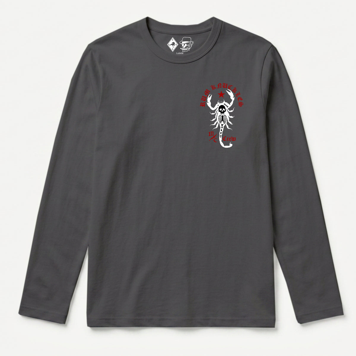 RUM KNUCKLES SCORPIO Long Sleeve Tee - Charcoal - front