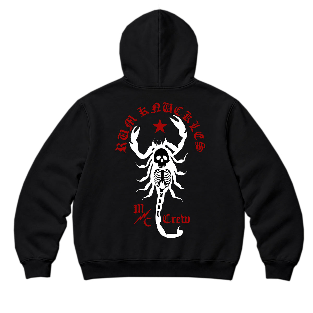 RUM KNUCKLES SCORPIO Zip Hoodie - Black - back