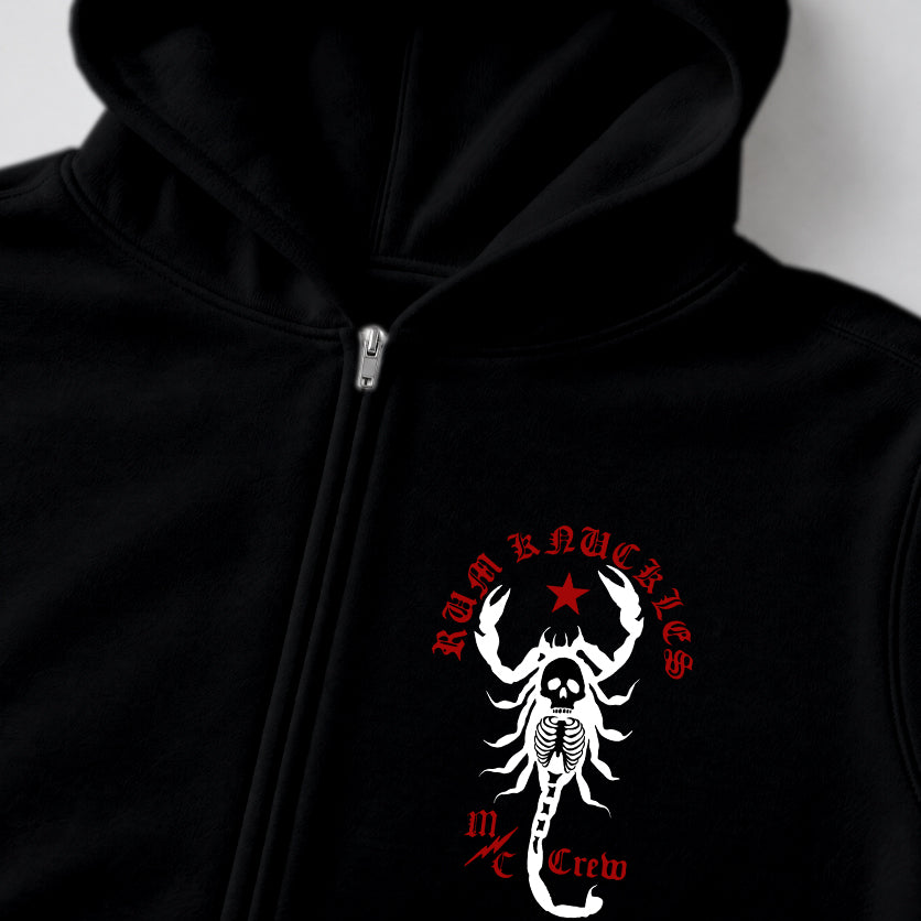 RUM KNUCKLES SCORPIO Zip Hoodie - Black - detail