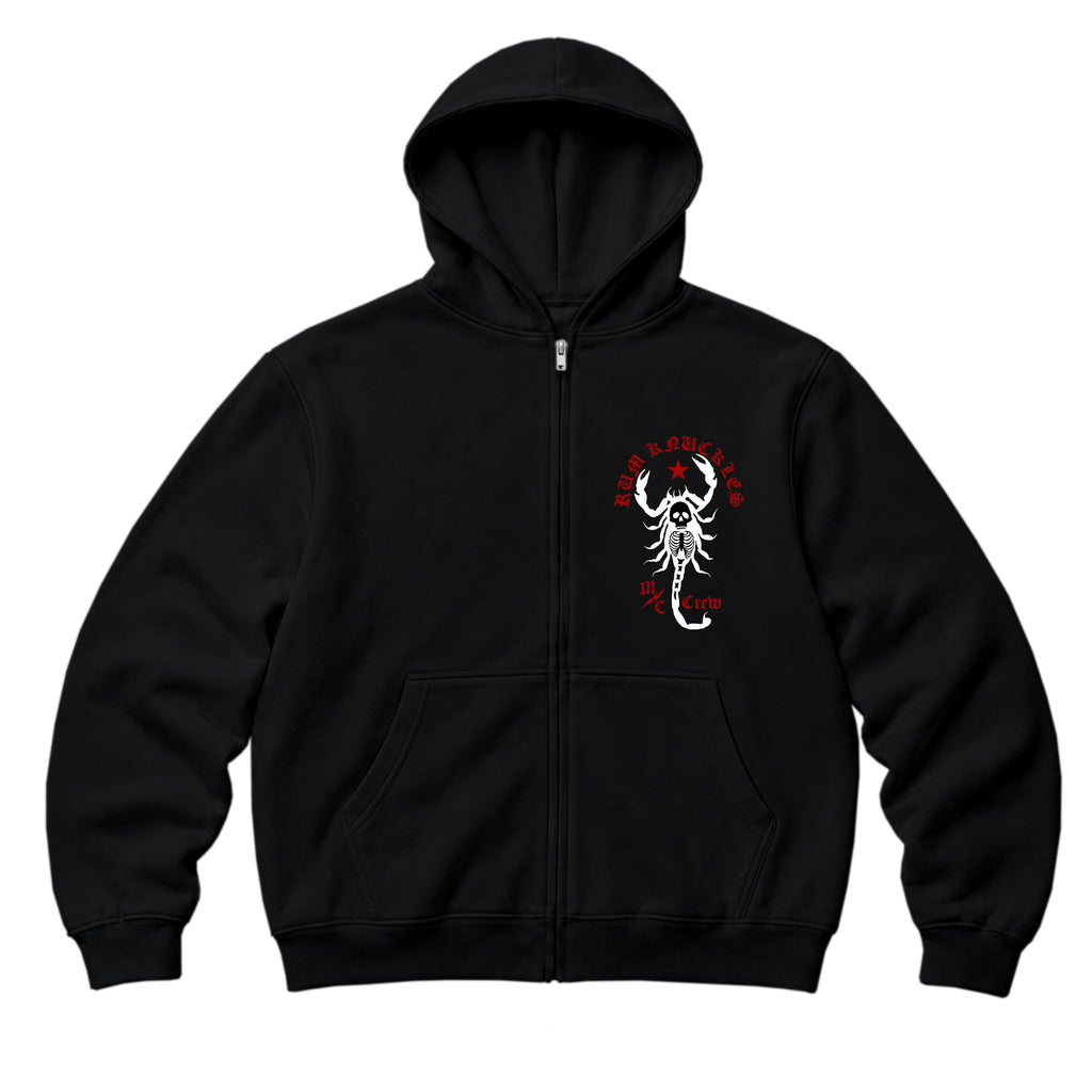 RUM KNUCKLES SCORPIO Zip Hoodie - Black - front