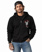 RUM KNUCKLES SCORPIO Zip Hoodie - Black - model front