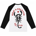 RUM KNUCKLES SCORPIO Baseball Tee - White/Black - back