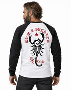 RUM KNUCKLES SCORPIO Baseball Tee - White/Black - model back