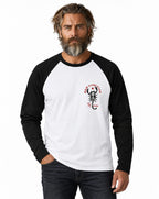 RUM KNUCKLES SCORPIO Baseball Tee - White/Black - model front