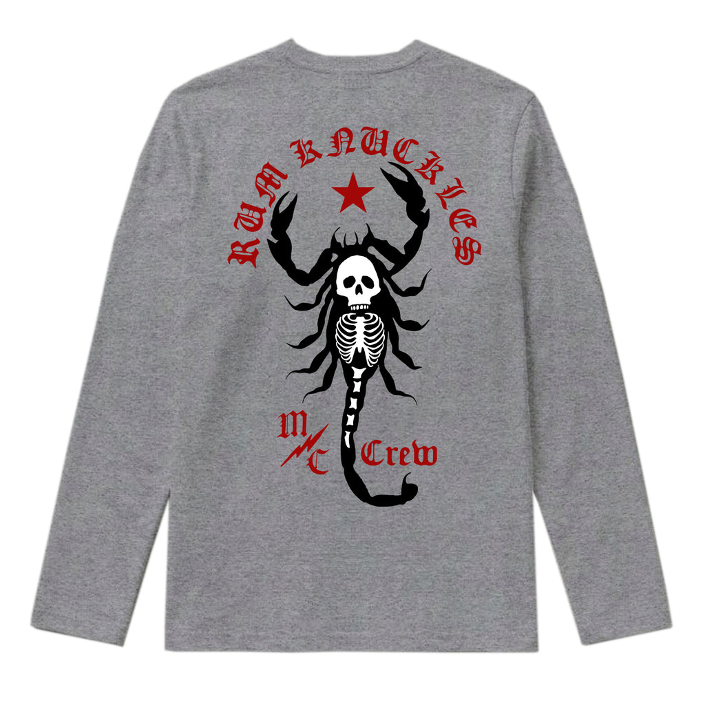 RUM KNUCKLES SCORPIO Long Sleeve Tee - Heather Grey - back