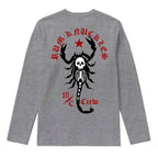 RUM KNUCKLES SCORPIO Long Sleeve Tee - Heather Grey - back