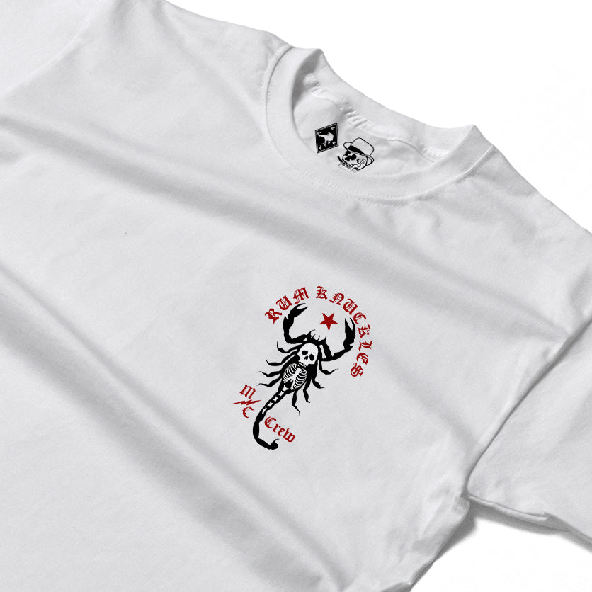 RUM KNUCKLES SCORPIO Long Sleeve Tee - White - detail