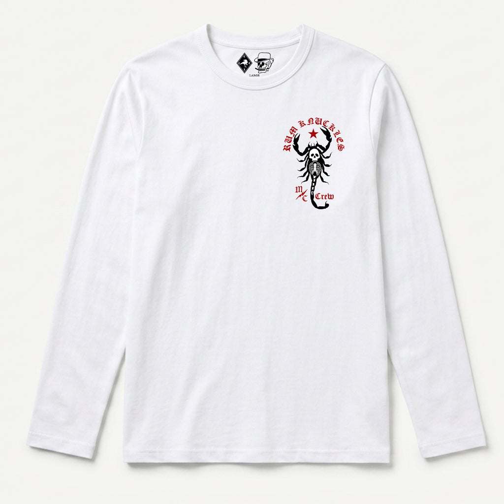 RUM KNUCKLES SCORPIO Long Sleeve Tee - White - front