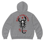 RUM KNUCKLES SCORPIO Zip Hoodie - Heather Grey - back