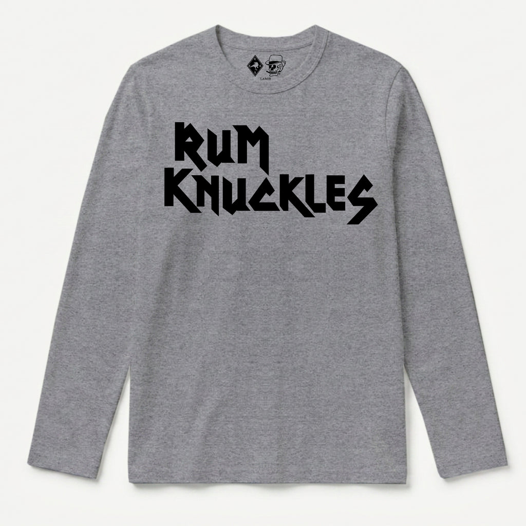 RUM KNUCKLES RK IRON Long Sleeve Tee - Heather Grey - front