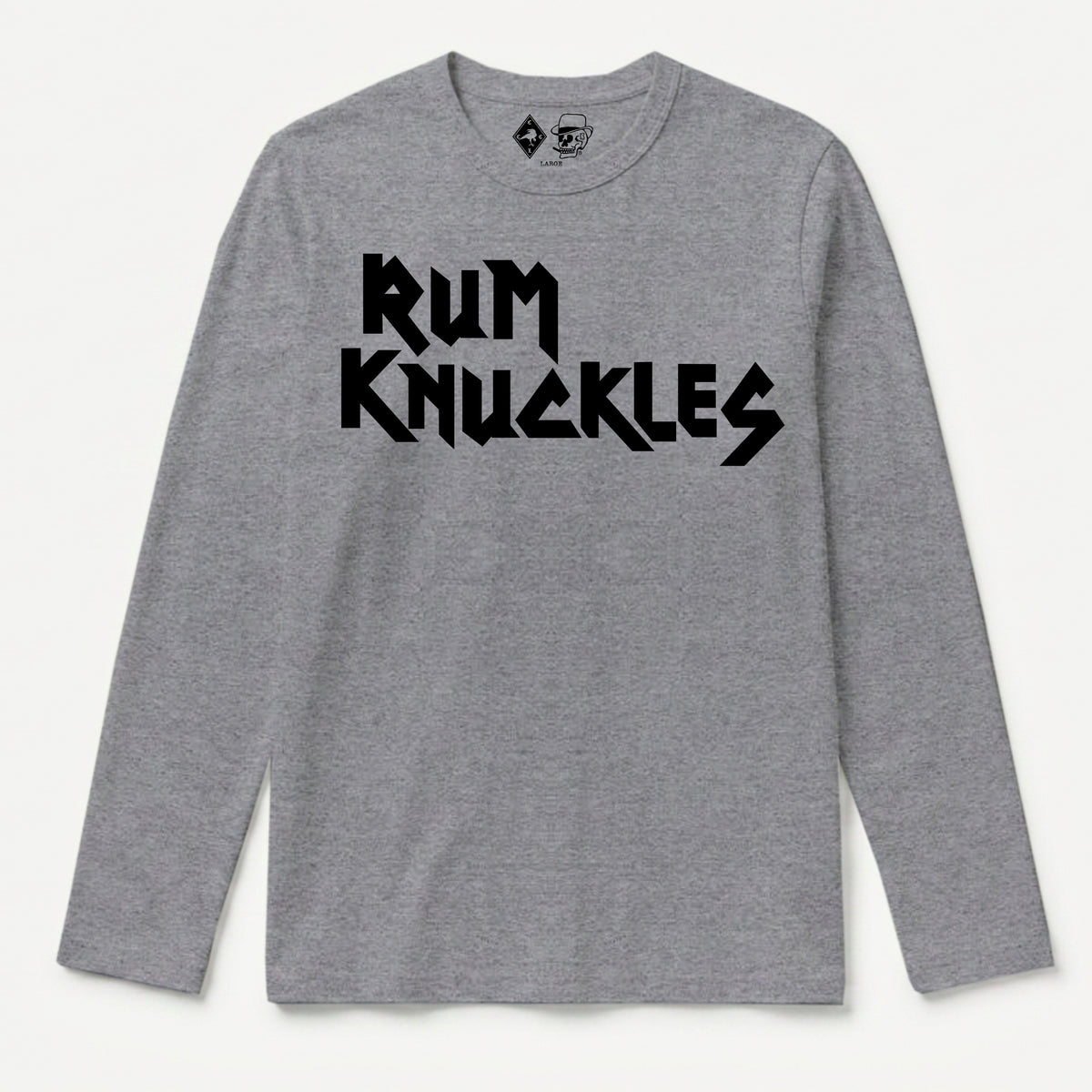 RUM KNUCKLES RK IRON Long Sleeve Tee - Heather Grey - front
