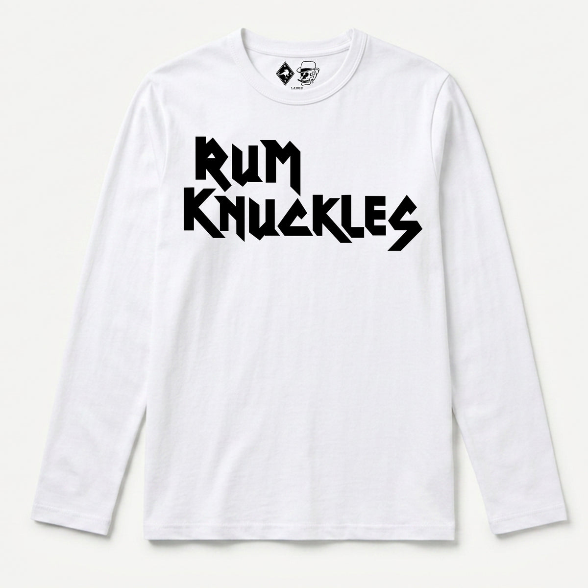 RUM KNUCKLES RK IRON Long Sleeve Tee - White - front