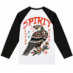 RUM KNUCKLES EAGLE SPIRIT Baseball Tee - White/Black - back