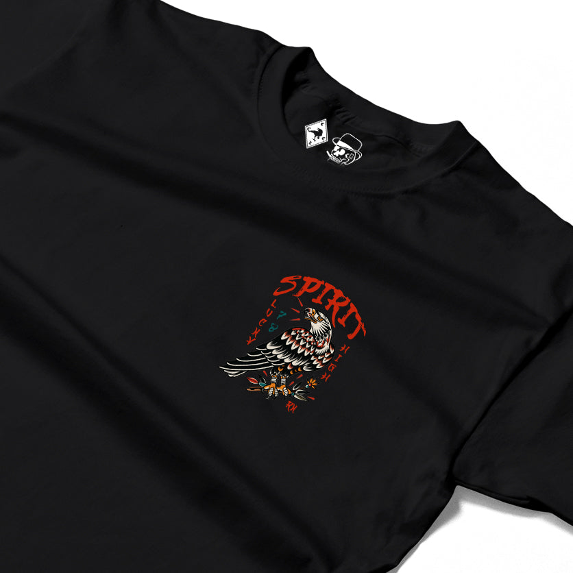 RUM KNUCKLES EAGLE SPIRIT Long Sleeve Tee - Black - detail