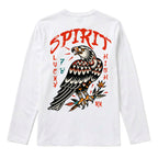 RUM KNUCKLES EAGLE SPIRIT Long Sleeve Tee - White - back