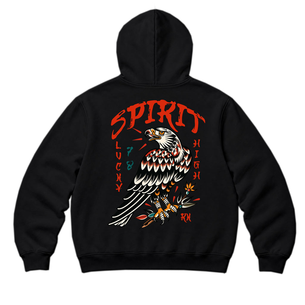 RUM KNUCKLES EAGLE SPIRIT Zip Hoodie - Black - back