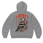 RUM KNUCKLES EAGLE SPIRIT Zip Hoodie - Heather Grey - back
