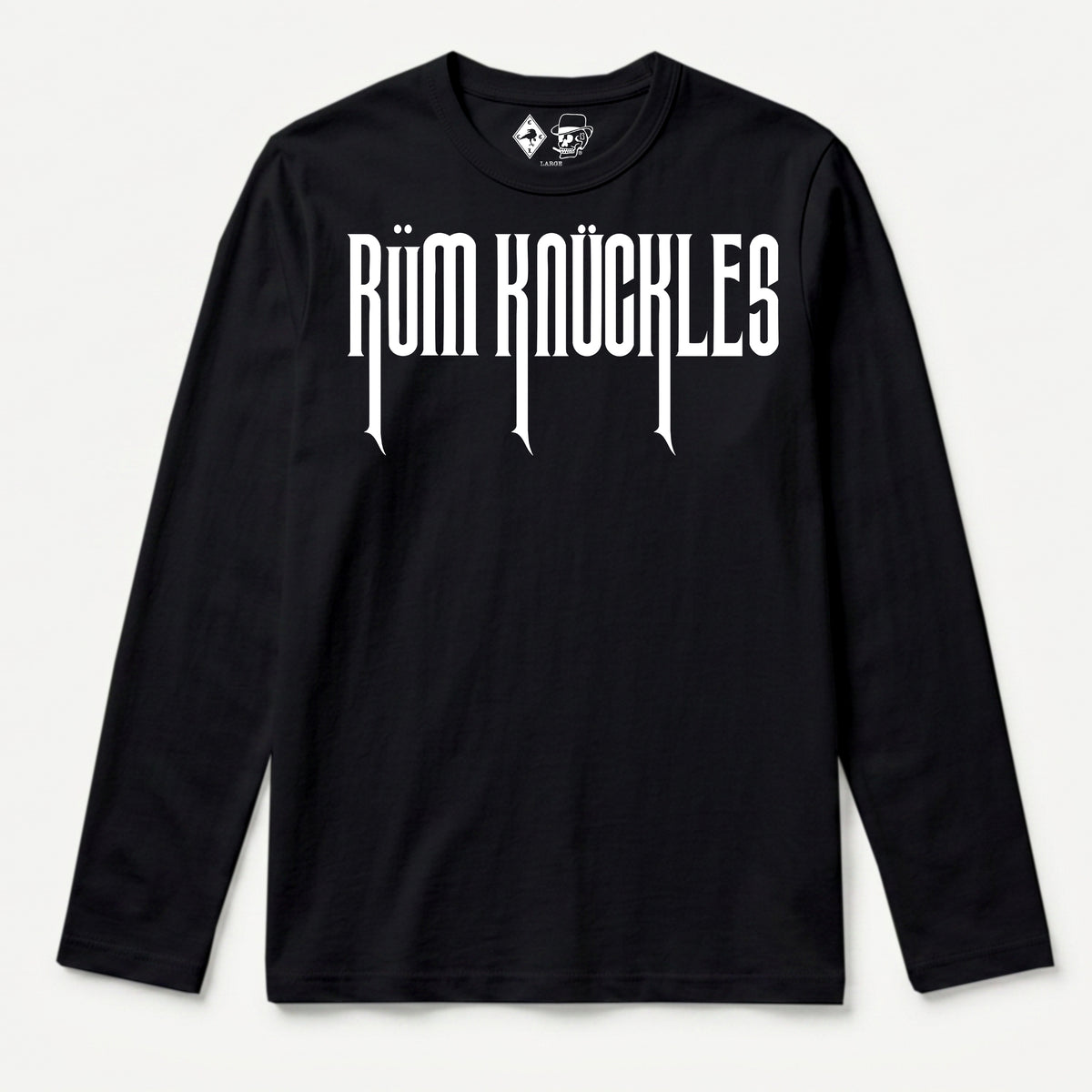RUM KNUCKLES RK CREW Long Sleeve Tee - Black - front