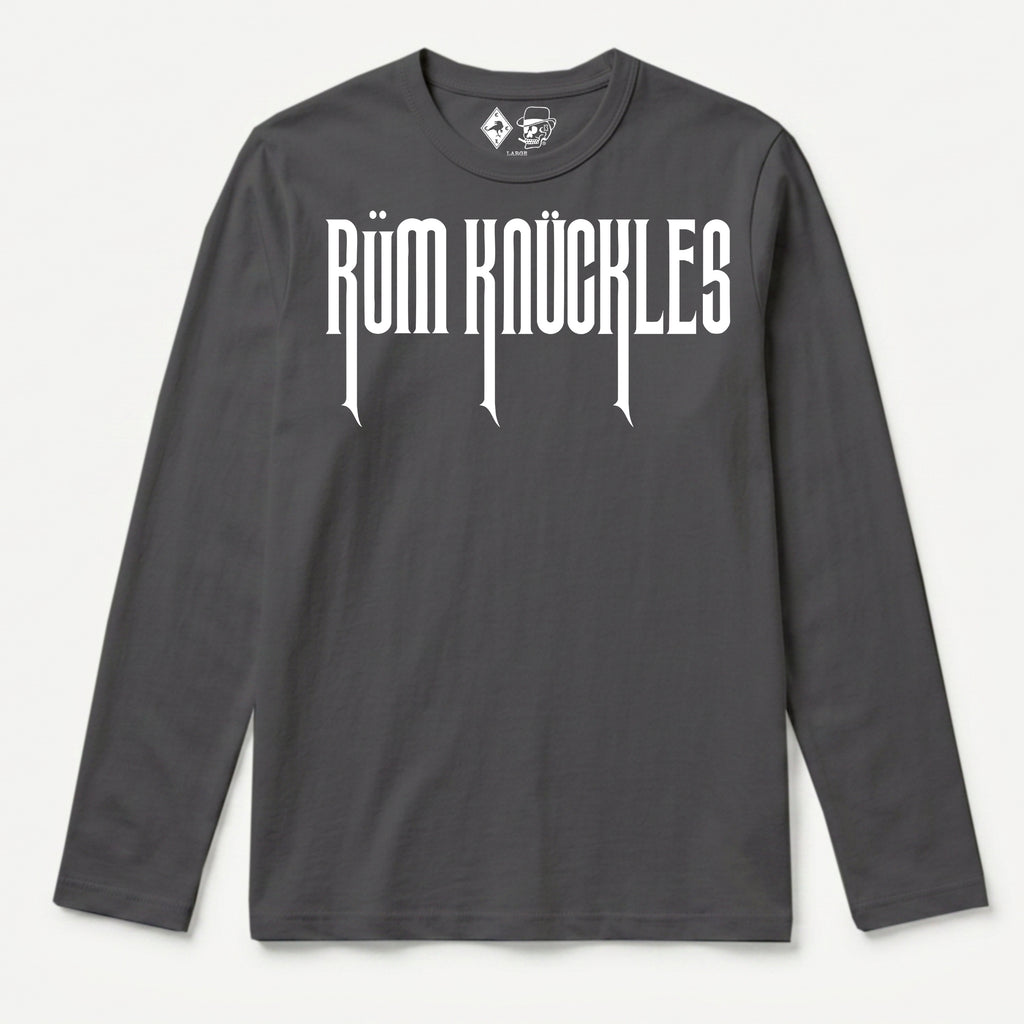RUM KNUCKLES RK CREW Long Sleeve Tee - Charcoal - front
