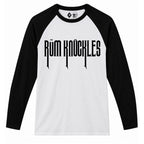 RUM KNUCKLES RK CREW Baseball Tee - White/Black - front