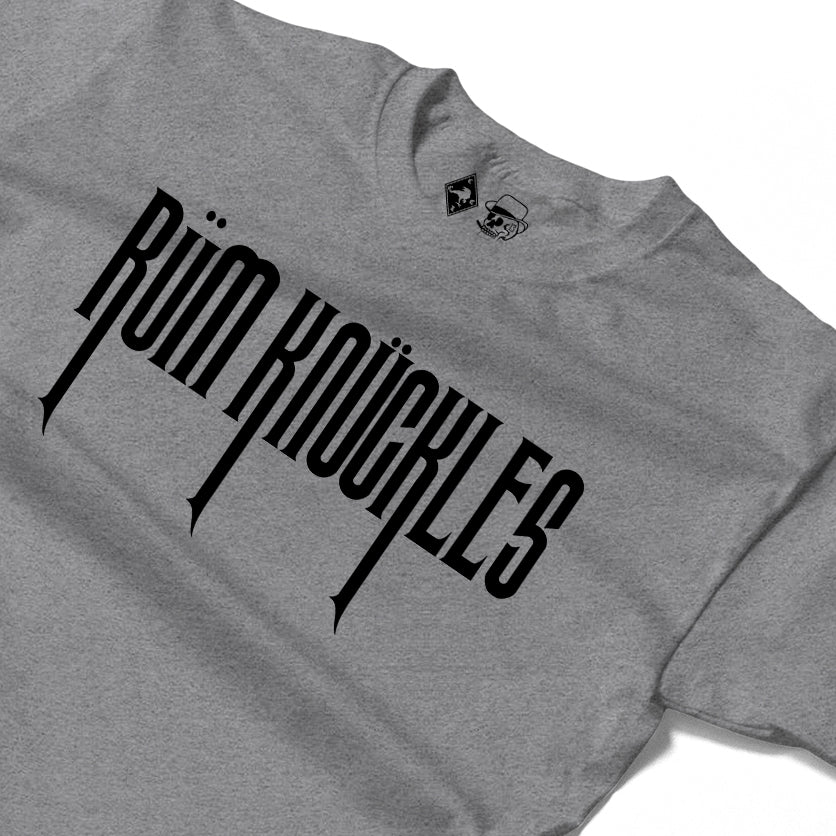 RUM KNUCKLES RK CREW Long Sleeve Tee - Heather Grey - detail