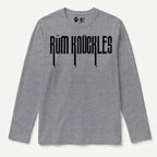 RUM KNUCKLES RK CREW Long Sleeve Tee - Heather Grey - front